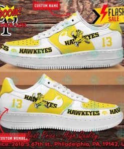 Personalized Iowa Hawkeyes Mascot Nike Air Force Sneakers