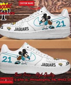 Personalized Jacksonville Jaguars Mickey Mouse Nike Air Force Sneakers