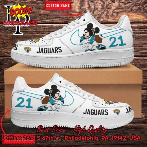 Personalized Jacksonville Jaguars Mickey Mouse Nike Air Force Sneakers