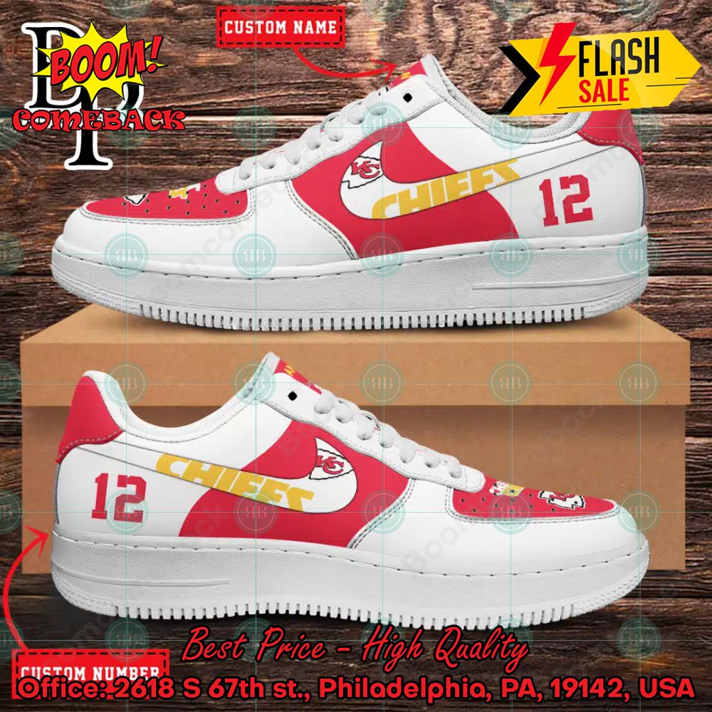 Personalized Kansas City Chiefs Nike Air Force Sneakers