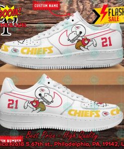 Personalized Kansas City Chiefs Snoopy Nike Air Force Sneakers