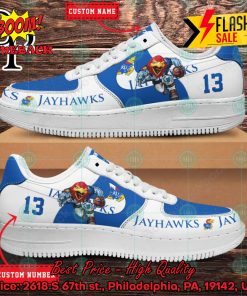 Personalized Kansas Jayhawks Mascot Nike Air Force Sneakers