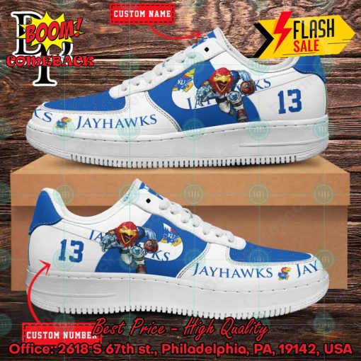 Personalized Kansas Jayhawks Mascot Nike Air Force Sneakers