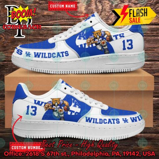 Personalized Kentucky Wildcats Mascot Nike Air Force Sneakers