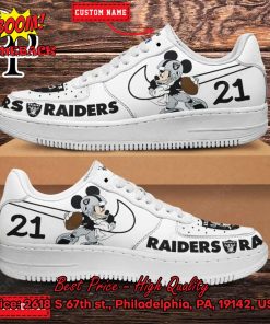 Personalized Las Vegas Raiders Mickey Mouse Nike Air Force Sneakers