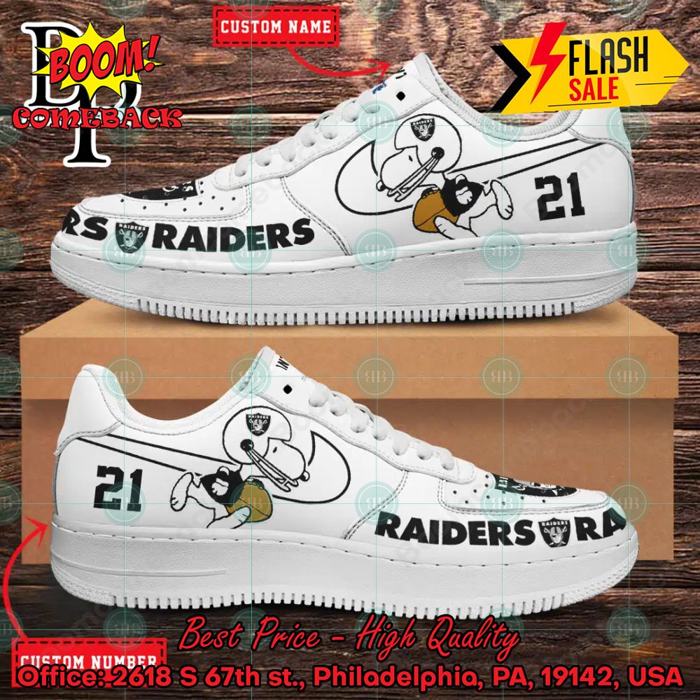 personalized las vegas raiders snoopy nike air force sneakers 1 H9iaA