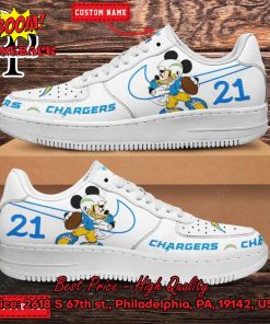 Personalized Los Angeles Chargers Mickey Mouse Nike Air Force Sneakers