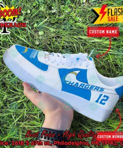 Personalized Los Angeles Chargers Nike Air Force Sneakers