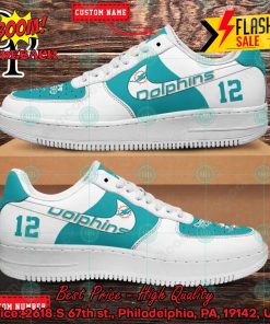 Personalized Miami Dolphins Nike Air Force Sneakers