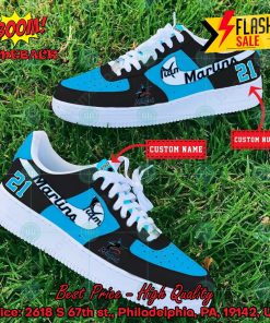 Personalized Miami Marlins Nike Air Force Sneakers