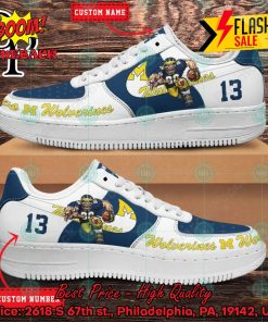 Personalized Michigan Wolverines Mascot Nike Air Force Sneakers