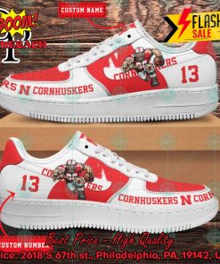 Personalized Nebraska Cornhuskers Mascot Nike Air Force Sneakers