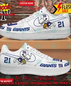 Personalized New York Giants Snoopy Nike Air Force Sneakers