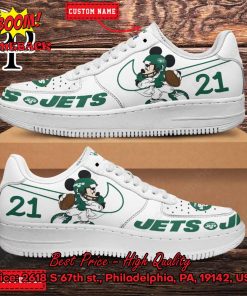Personalized New York Jets Mickey Mouse Nike Air Force Sneakers