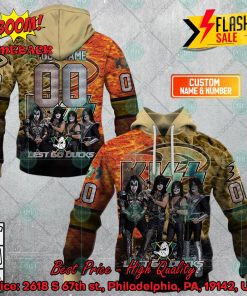Personalized NHL Anaheim Ducks x Kiss Rock Band Let’s Go Ducks 3D Hoodie T-shirt