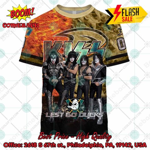 Personalized NHL Anaheim Ducks x Kiss Rock Band Let’s Go Ducks 3D Hoodie T-shirt