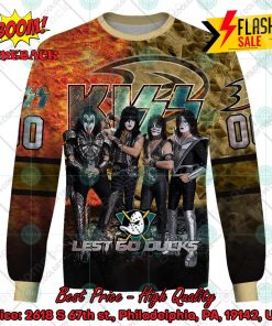 personalized nhl anaheim ducks x kiss rock band lets go ducks 3d hoodie t shirt 3 G8nCx