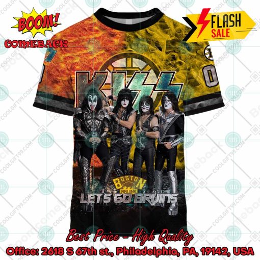 Personalized NHL Boston Bruins x Kiss Rock Band Let’s Go Bruins 3D Hoodie T-shirt