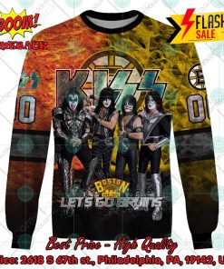 personalized nhl boston bruins x kiss rock band lets go bruins 3d hoodie t shirt 3 xGRM9