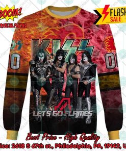 personalized nhl calgary flames x kiss rock band lets go flames 3d hoodie t shirt 3 pa53i