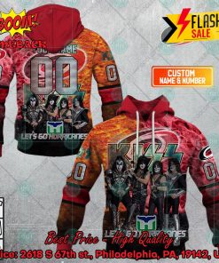 Personalized NHL Carolina Hurricanes x Kiss Rock Band Let’s Go Hurricanes 3D Hoodie T-shirt