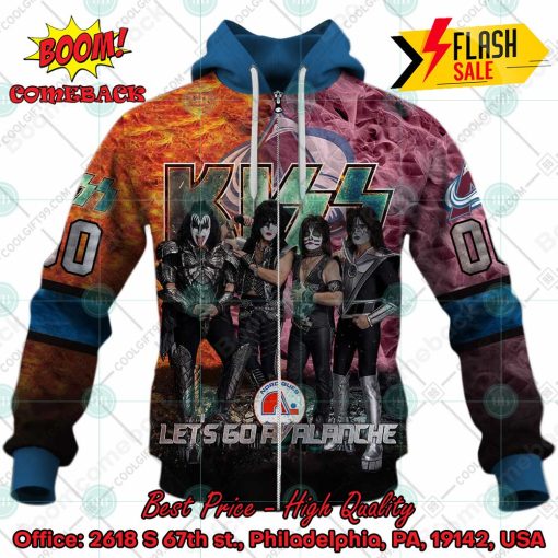 Personalized NHL Colorado Avalanche x Kiss Rock Band Let’s Go Avalanche 3D Hoodie T-shirt