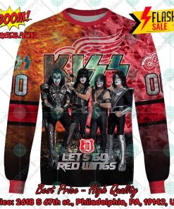 personalized nhl detroit red wings x kiss rock band lets go red wings 3d hoodie t shirt 3 yEBc4