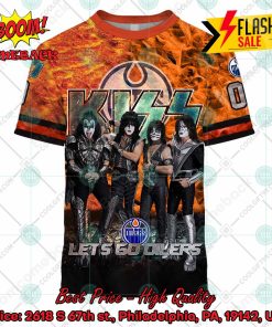 Personalized NHL Edmonton Oilers x Kiss Rock Band Let’s Go Oilers 3D Hoodie T-shirt
