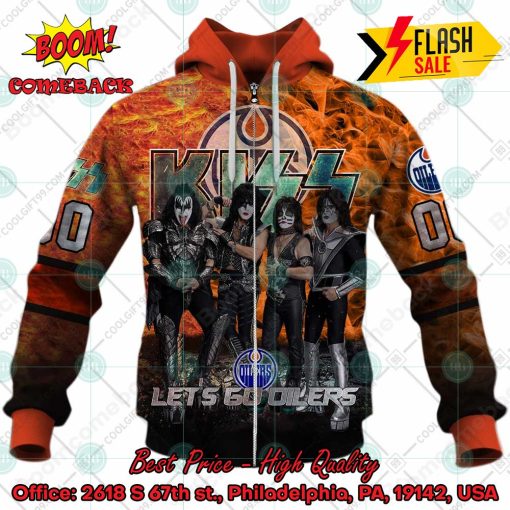 Personalized NHL Edmonton Oilers x Kiss Rock Band Let’s Go Oilers 3D Hoodie T-shirt