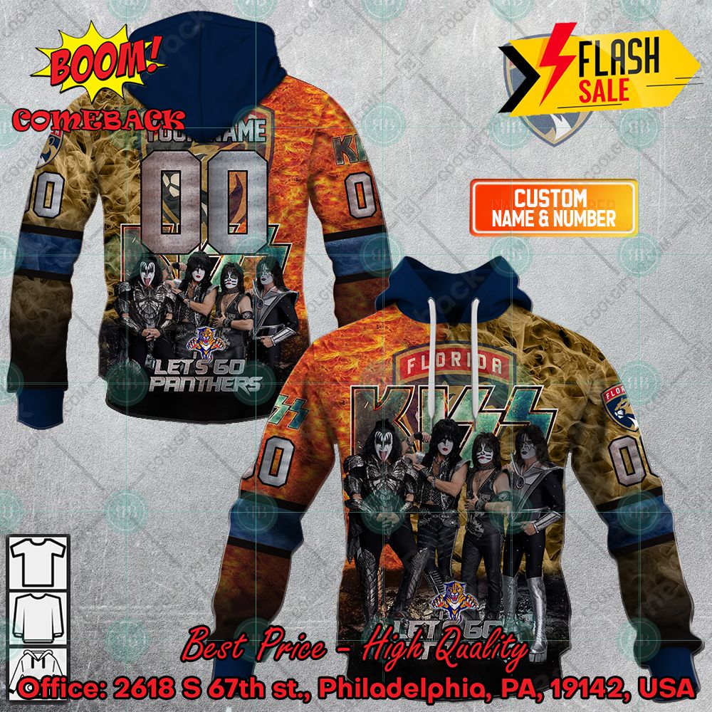 Personalized NHL Florida Panthers x Kiss Rock Band Let's Go Panthers 3D Hoodie T-shirt