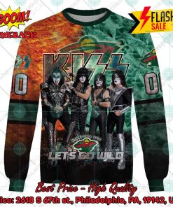 personalized nhl minnesota wild x kiss rock band lets go wild 3d hoodie t shirt 3 5MTYw