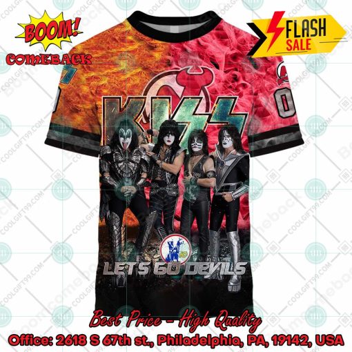 Personalized NHL New Jersey Devils x Kiss Rock Band Let’s Go Devils 3D Hoodie T-shirt