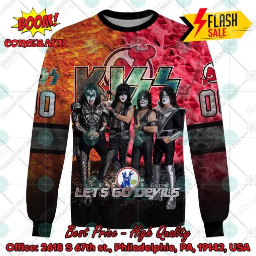 Personalized NHL New Jersey Devils x Kiss Rock Band Let’s Go Devils 3D Hoodie T-shirt