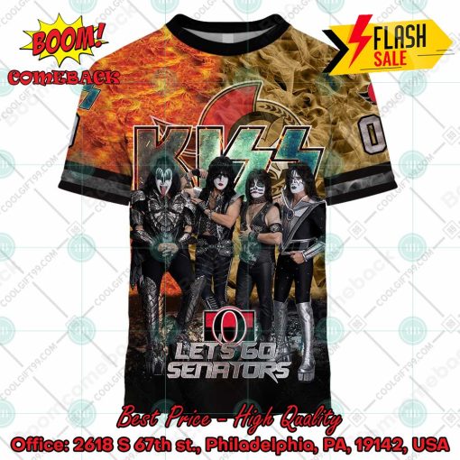 Personalized NHL Ottawa Senators x Kiss Rock Band Let’s Go Senators 3D Hoodie T-shirt