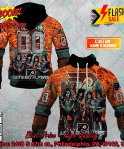Personalized NHL Philadelphia Flyers x Kiss Rock Band Let’s Go Flyers 3D Hoodie T-shirt