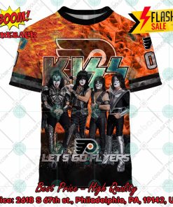 Personalized NHL Philadelphia Flyers x Kiss Rock Band Let’s Go Flyers 3D Hoodie T-shirt
