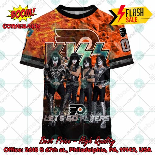 Personalized NHL Philadelphia Flyers x Kiss Rock Band Let’s Go Flyers 3D Hoodie T-shirt