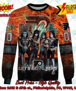 personalized nhl philadelphia flyers x kiss rock band lets go flyers 3d hoodie t shirt 3 P7XIp