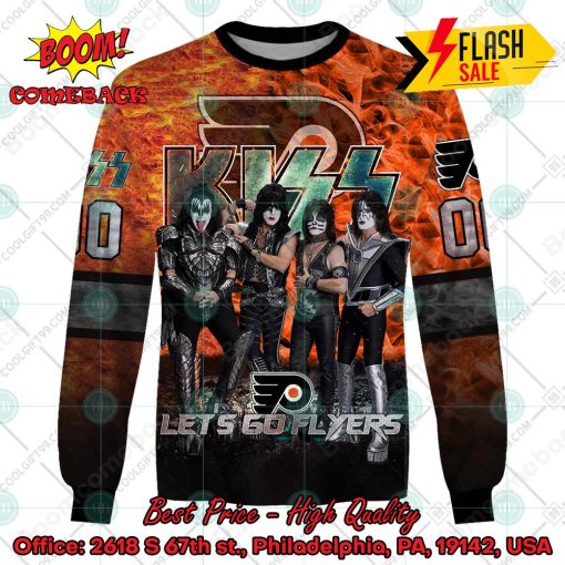 Personalized NHL Philadelphia Flyers x Kiss Rock Band Let’s Go Flyers 3D Hoodie T-shirt