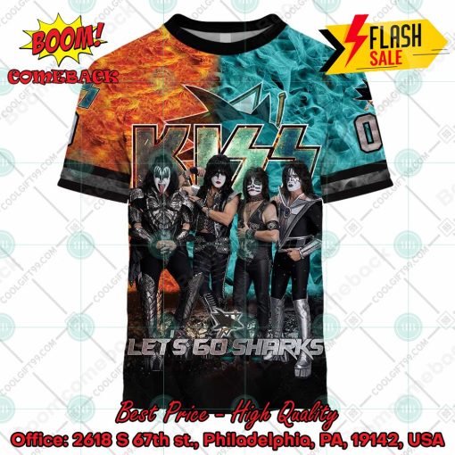 Personalized NHL San Jose Sharks x Kiss Rock Band Let’s Go Sharks 3D Hoodie T-shirt