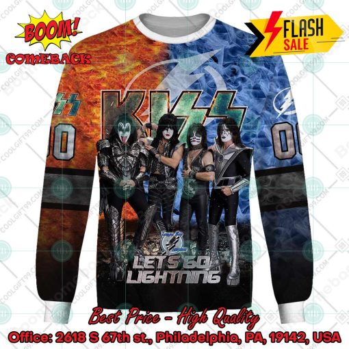 Personalized NHL Tampa Bay Lightning x Kiss Rock Band Let’s Go Lightning 3D Hoodie T-shirt