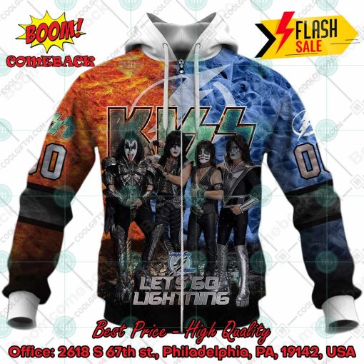 Personalized NHL Tampa Bay Lightning x Kiss Rock Band Let’s Go Lightning 3D Hoodie T-shirt
