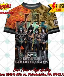 personalized nhl vegas golden knights x kiss rock band lets go golden knights 3d hoodie t shirt 2 e7mXg