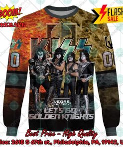 personalized nhl vegas golden knights x kiss rock band lets go golden knights 3d hoodie t shirt 3 kzW7X