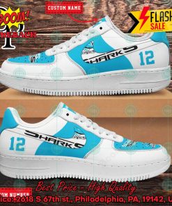 Personalized NRL Cronulla-Sutherland Sharks Nike Air Force Sneakers