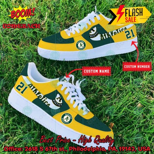 Personalized Oakland Athletics Nike Air Force Sneakers