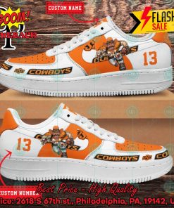 Personalized Oklahoma State Cowboys Mascot Nike Air Force Sneakers