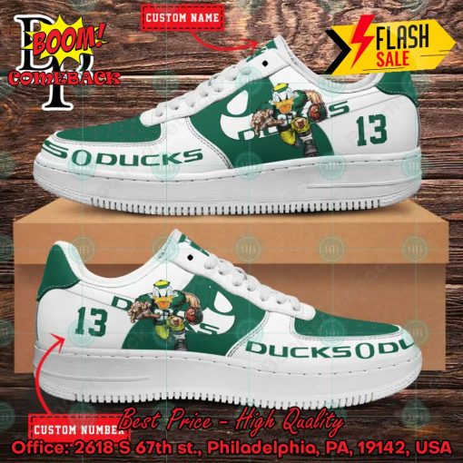 Personalized Oregon Ducks Mascot Nike Air Force Sneakers