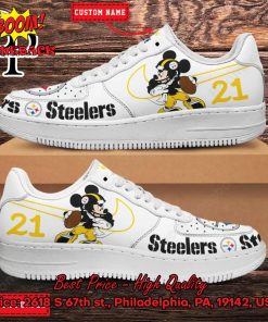 Personalized Pittsburgh Steelers Mickey Mouse Nike Air Force Sneakers