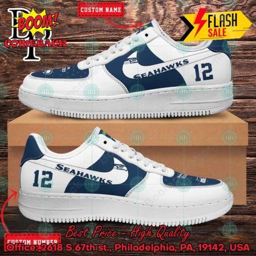 Personalized Seattle Seahawks Nike Air Force Sneakers